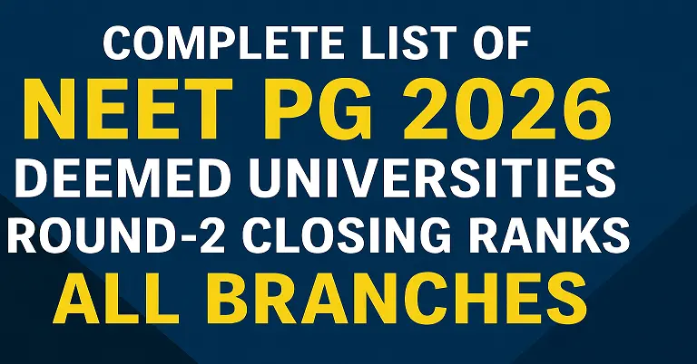 Complete List of NEET PG 2026 Deemed Universities